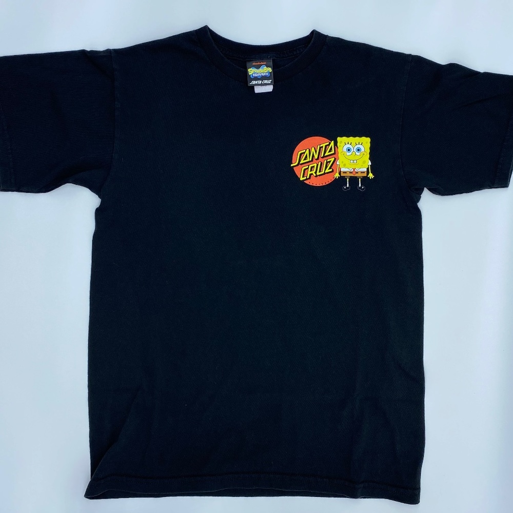 Santa Cruz x SpongeBob SquarePants Group Black T-Shirt Mens Small